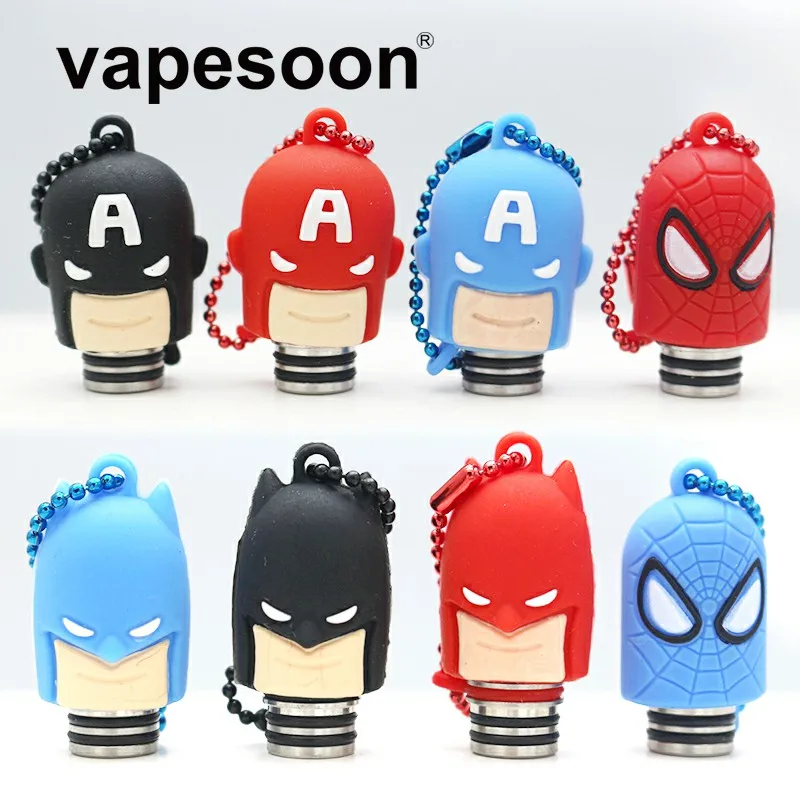 Metal Mouthpiece 510 Drip Tip with Silicone Cap Batman Spiderman Style for IJust S Melo 3 Mini TFV8 Baby Atomizer 1pcs retail
Metal Mouthpiece 510 Drip Tip with Silicone Cap Batman Spiderman Style for IJust S Melo 3 Mini TFV8 Baby Atomizer 1pcs retail