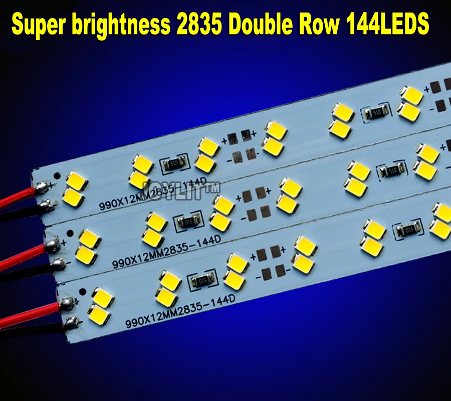 100pcs/lot Super Brightness Factory Wholesale Double row DC 12V 144leds SMD 2835 LED Hard Rigid LED Strip Bar Light for Cabinet
100pcs/lot Super Brightness Factory Wholesale Double row DC 12V 144leds SMD 2835 LED Hard Rigid LED Strip Bar Light for Cabinet