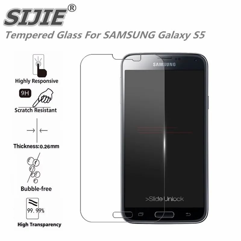 SIJIE Tempered Glass For SAMSUNG Galaxy S5 mobile phone Screen protect Explosion proof discount free gift Film 5.1 inch
SIJIE Tempered Glass For SAMSUNG Galaxy S5 mobile phone Screen protect Explosion proof discount free gift Film 5.1 inch