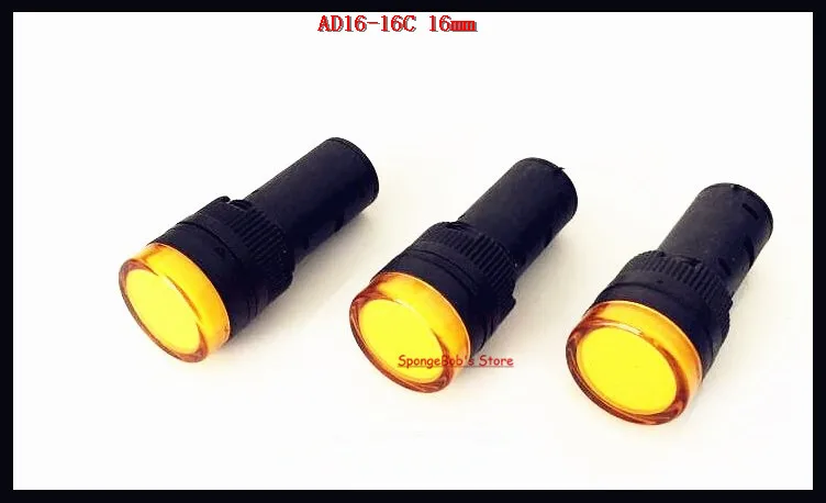 5 pcs/Lot AC/DC 12V,24V,110V, AC220V Yellow AD16-16C 16mm Mount Size LED Power Indicator Signal Light Pilot Lamp
5 pcs/Lot AC/DC 12V,24V,110V, AC220V Yellow AD16-16C 16mm Mount Size LED Power Indicator Signal Light Pilot Lamp