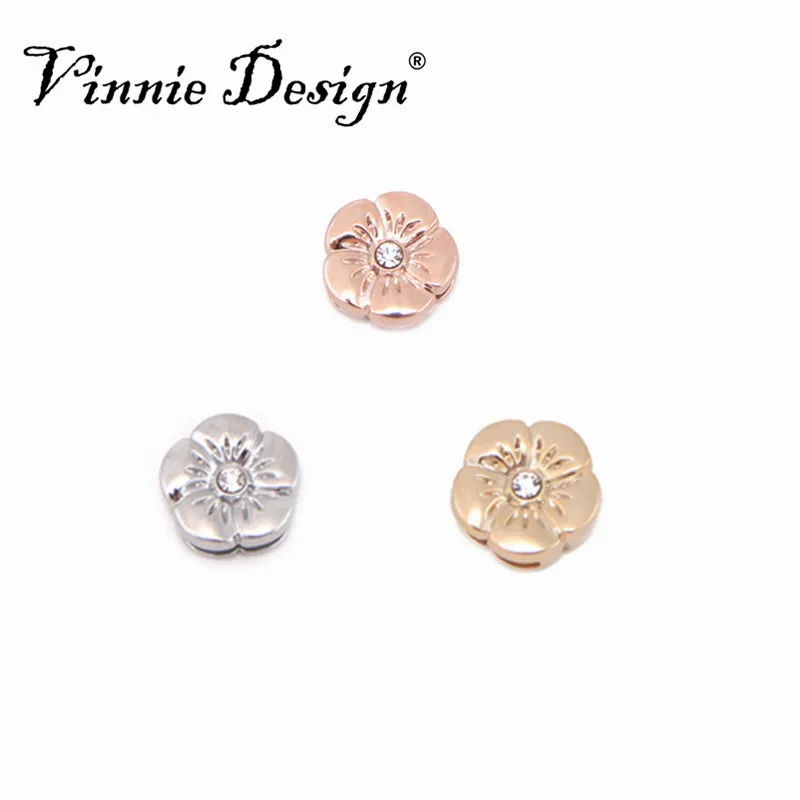 Vinnie Design Jewelry Flower Slide Charms fit on 10mm Keeper Stainless Steel Mesh Wrap Bracelet 10pcs/lot
Vinnie Design Jewelry Flower Slide Charms fit on 10mm Keeper Stainless Steel Mesh Wrap Bracelet 10pcs/lot