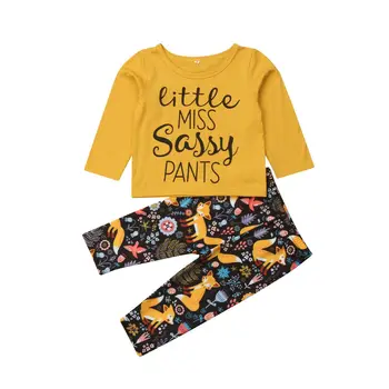 2 Pieces Long sleeve Little Miss Sassy Pant T Shirt and Cartoon Flower Pant Set For Toddler Baby Girl Clothes
2 Pieces Long sleeve Little Miss Sassy Pant T Shirt and Cartoon Flower Pant Set For Toddler Baby Girl Clothes
