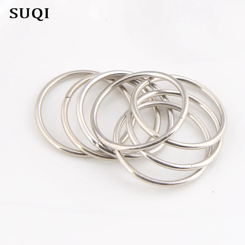 

10Pcs/Pack 35mm thickening Metal Key Holder Split Rings Unisex Keyring Keychain Keyfob Jewelry Accessories jump Ring silver