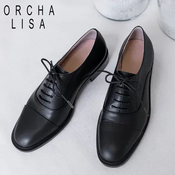 ORCHA LISA Women Shoes Top Quality Oxfords British Style female Genuine Leather Dress Shoes Business Formal Flats lace up shoes
ORCHA LISA Women Shoes Top Quality Oxfords British Style female Genuine Leather Dress Shoes Business Formal Flats lace up shoes