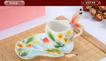 Bone China Ceramic Enamel Coffee Cup European 3D Creative Butterfly and Flower Mug cups for Wedding Gift
Bone China Ceramic Enamel Coffee Cup European 3D Creative Butterfly and Flower Mug cups for Wedding Gift