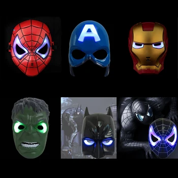 100pcs/lot EMS Shipping Free LED Glowing Super Hero Mask Avengers Spiderman Captain America Iron Man Halloween christmas favor
100pcs/lot EMS Shipping Free LED Glowing Super Hero Mask Avengers Spiderman Captain America Iron Man Halloween christmas favor