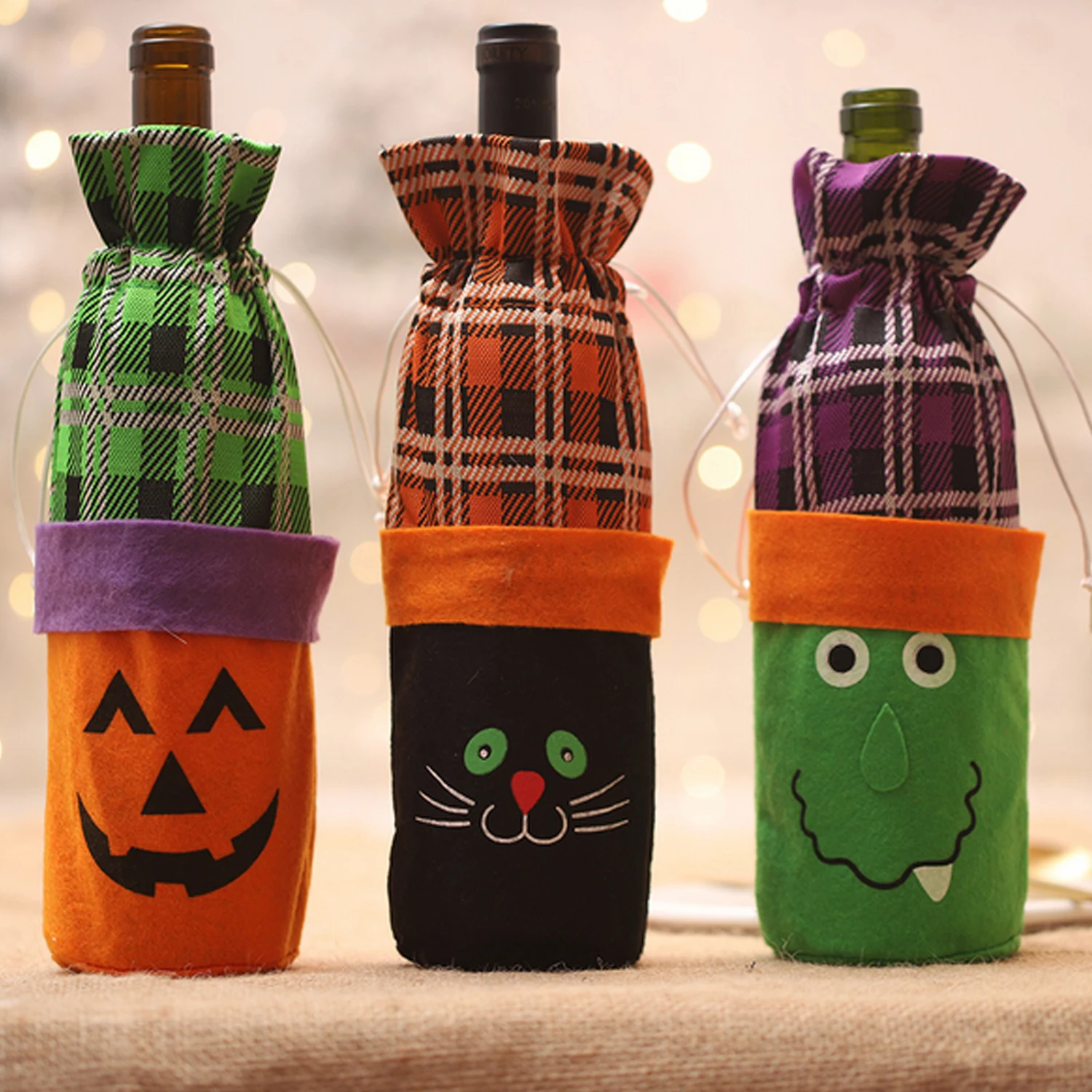 Behogar 3PCS Cute Pumpkin Black Cat Witch Halloween Champagne Wine Bottle Gift Bag Cover for Party Festival Home Ornament
Behogar 3PCS Cute Pumpkin Black Cat Witch Halloween Champagne Wine Bottle Gift Bag Cover for Party Festival Home Ornament