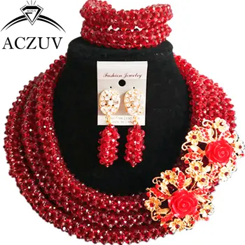 ACZUV Latest Wine Crystal African Necklace Nigerian Beads Wedding Jewelry Sets B3R017
ACZUV Latest Wine Crystal African Necklace Nigerian Beads Wedding Jewelry Sets B3R017