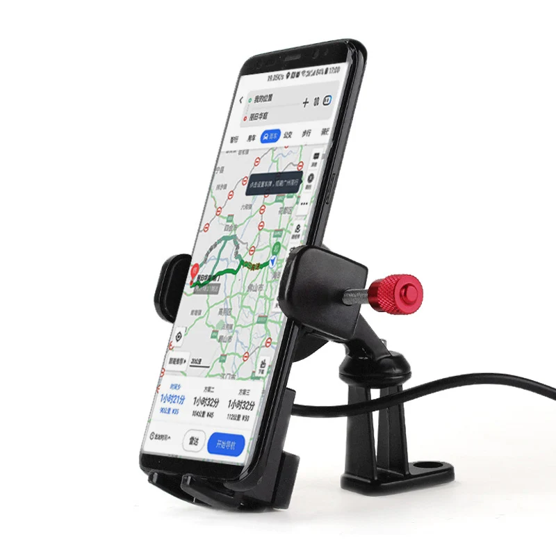 Scooter Mirror Rear View Mount Universal Cell Phone Grip Holder Motorcycle Handlebar Mount Phone Stand with 2.1A USB Charger
Scooter Mirror Rear View Mount Universal Cell Phone Grip Holder Motorcycle Handlebar Mount Phone Stand with 2.1A USB Charger