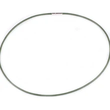 Dodocharms couro & silicone gel cordão pingente de aço inoxidável parafuso bloqueio coreano moda masculina gargantilha corda colar(China)