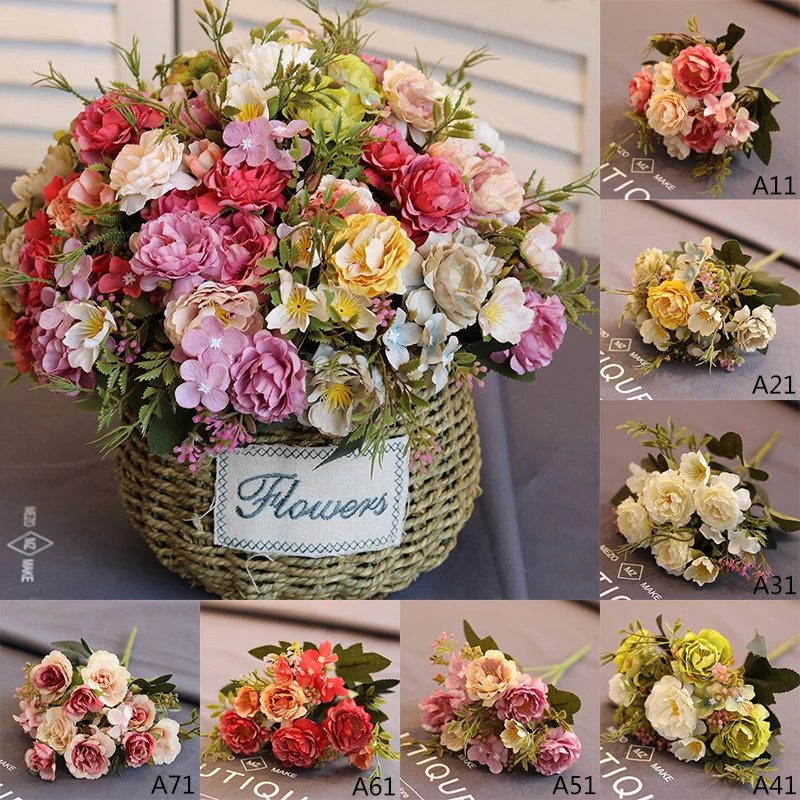 5 Forks 8 Heads Bouquet Silk Artificial Flowers DIY Peony Rose Simulation Flower Green Leaves For Home Vases Wedding Party Decor
5 Forks 8 Heads Bouquet Silk Artificial Flowers DIY Peony Rose Simulation Flower Green Leaves For Home Vases Wedding Party Decor