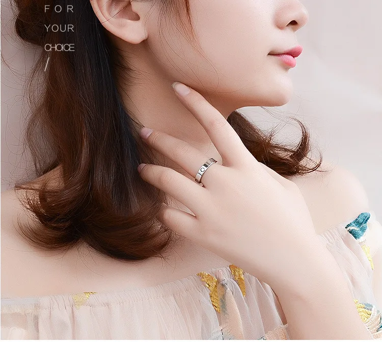 6MM Logo Crystal Classic Stainless Steel Screw Rings Gold Silver Filled Love Ring stone Engagement Female Titanium Steel Rings
6MM Logo Crystal Classic Stainless Steel Screw Rings Gold Silver Filled Love Ring stone Engagement Female Titanium Steel Rings