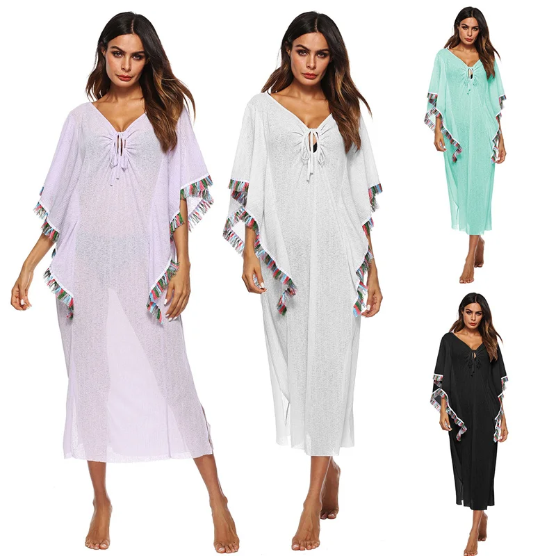 Kaftan Tunice Long White Skirt Beach Dress Swim Cover Up Sexy Lace Up Batwing Sleeve Side Split Swimwear Dress Large Size A12
Kaftan Tunice Long White Skirt Beach Dress Swim Cover Up Sexy Lace Up Batwing Sleeve Side Split Swimwear Dress Large Size A12