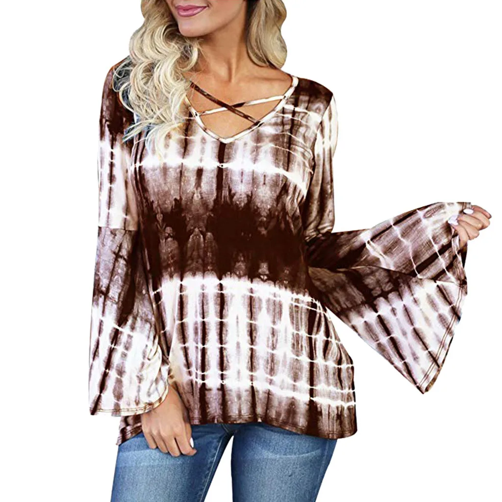kimono mujer womens tops and blouses Criss Cross deep V Neck Long Bell Flare Sleeve Tie Dye blusas mujer
kimono mujer womens tops and blouses Criss Cross deep V Neck Long Bell Flare Sleeve Tie Dye blusas mujer
