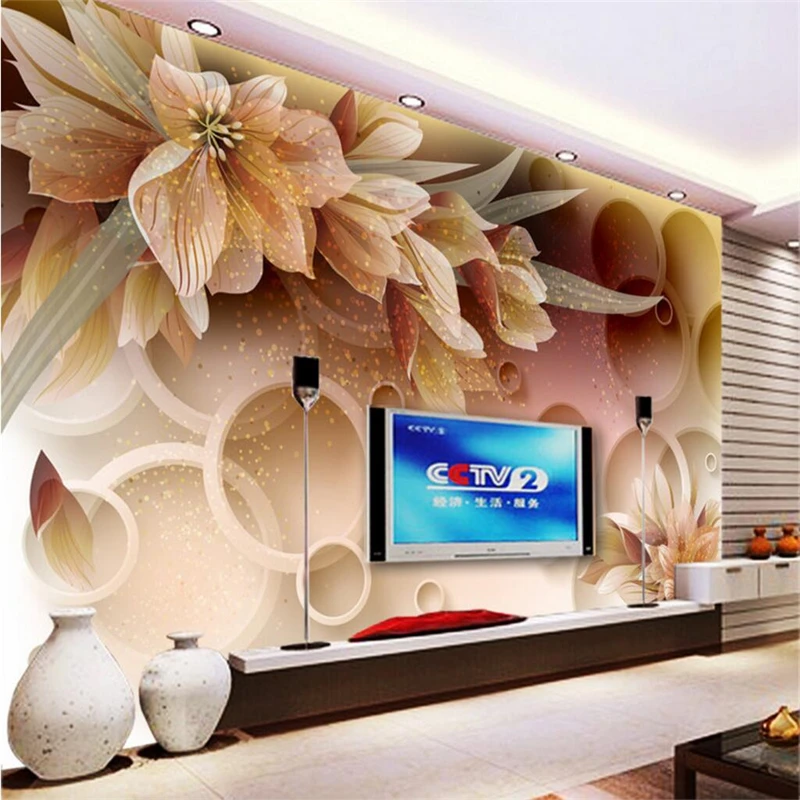 

beibehang Custom photo 3d mural fantasy flowers 3D stereo TV backdrop papel de parede wallpaper for walls 3 d wall paper
