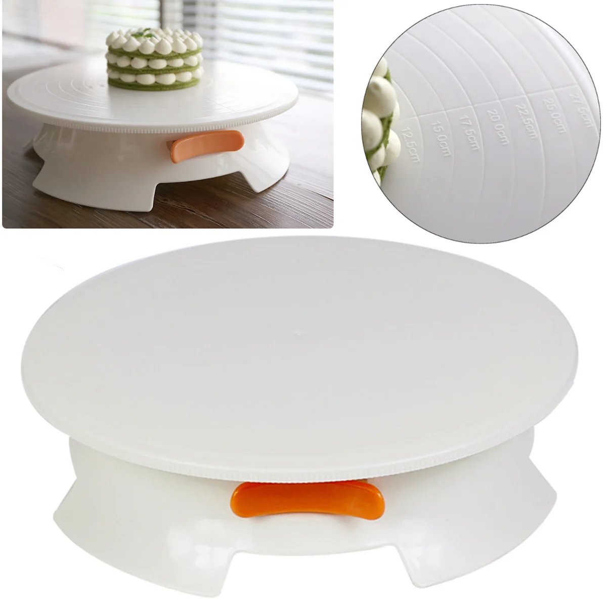 31cm Plastic Round Cake Turntable Rotating Cake Stand Rotary Table Making Cakes Revolving Decorating Tray Platform Home Kitchen
31cm Plastic Round Cake Turntable Rotating Cake Stand Rotary Table Making Cakes Revolving Decorating Tray Platform Home Kitchen