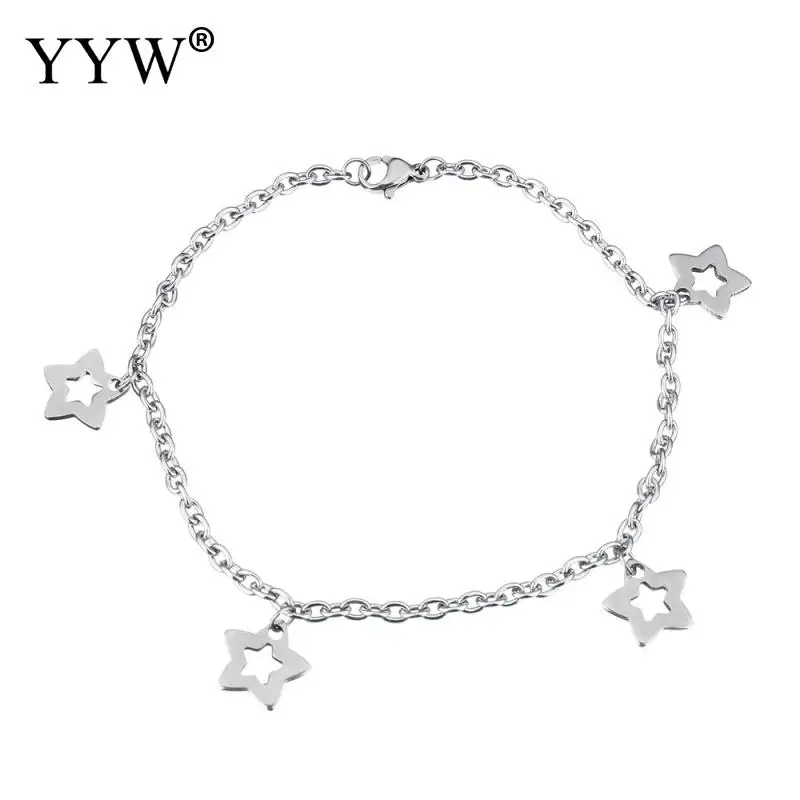 YYW New Simple Punk Stainless Steel Jewelry Bracelets Small Simple Trendy Oval Chain Star Drop Charm Bracelet Woman Bangles Gift
YYW New Simple Punk Stainless Steel Jewelry Bracelets Small Simple Trendy Oval Chain Star Drop Charm Bracelet Woman Bangles Gift