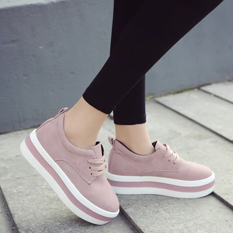 2018 Autumn Fashion Korean Suede Leather Women Sneakers Pink Gray Black Platform Shoes Woman Slip On 5cm Lady Casual Shoes
2018 Autumn Fashion Korean Suede Leather Women Sneakers Pink Gray Black Platform Shoes Woman Slip On 5cm Lady Casual Shoes
