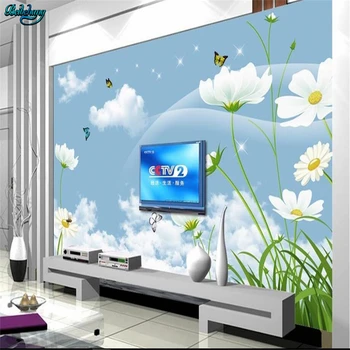 beibehang Large custom blue sky white clouds daisy TV living room bedroom background home decoration
beibehang Large custom blue sky white clouds daisy TV living room bedroom background home decoration