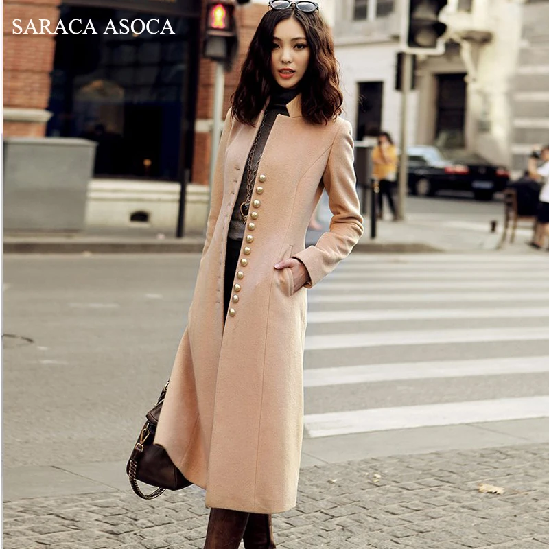 Image New Style elegant stand collar slim long overcoat women s fashion autumn winter single breasted coat female