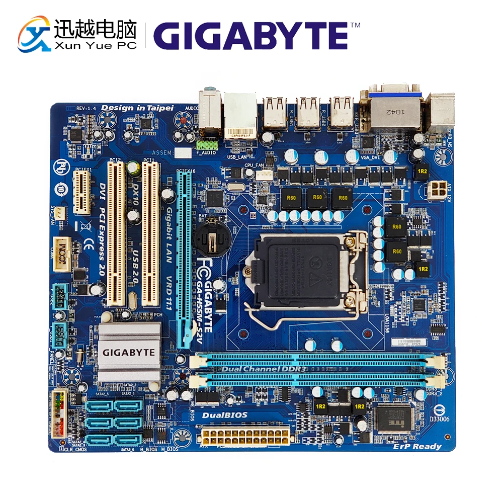 Gigabyte GA-H55M-S2V Desktop Motherboard H55M-S2V H55 LGA 1156 Core i7 i5 i3 DDR3 8G SATA2 USB2.0 VGA DVI Micro-ATX
Gigabyte GA-H55M-S2V Desktop Motherboard H55M-S2V H55 LGA 1156 Core i7 i5 i3 DDR3 8G SATA2 USB2.0 VGA DVI Micro-ATX