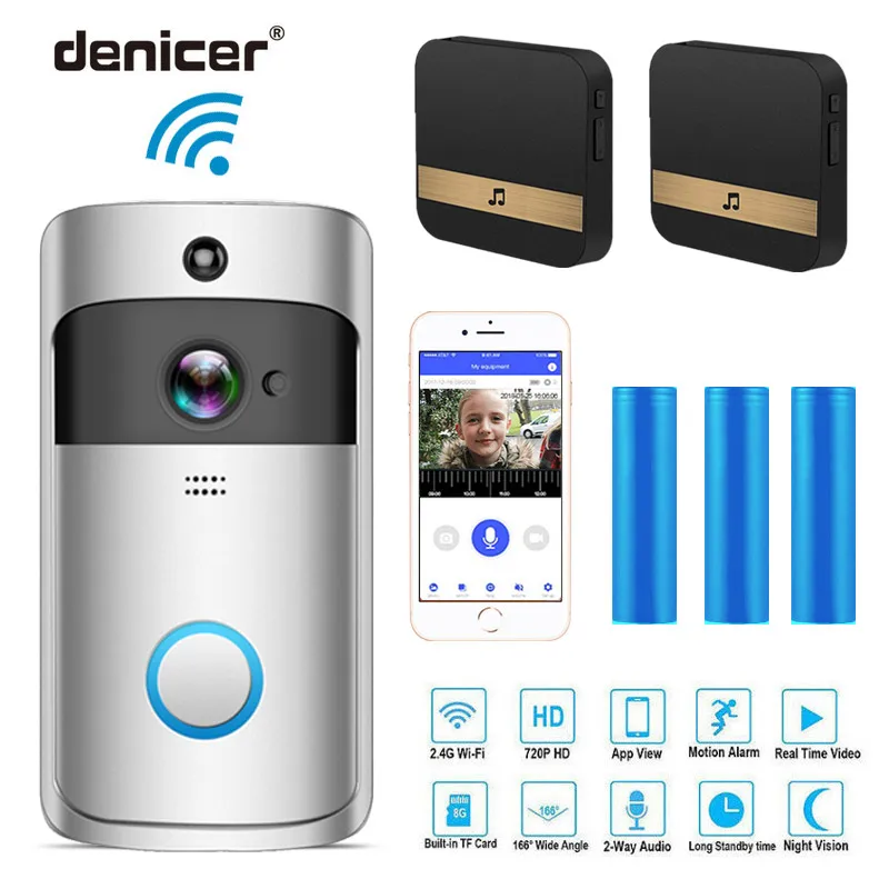 Denicer Smart IP Video Intercom call WIFI Video Phone Door Bell Cam WIFI Doorbell Camera Home IR Alarm Wireless Security Camera
Denicer Smart IP Video Intercom call WIFI Video Phone Door Bell Cam WIFI Doorbell Camera Home IR Alarm Wireless Security Camera