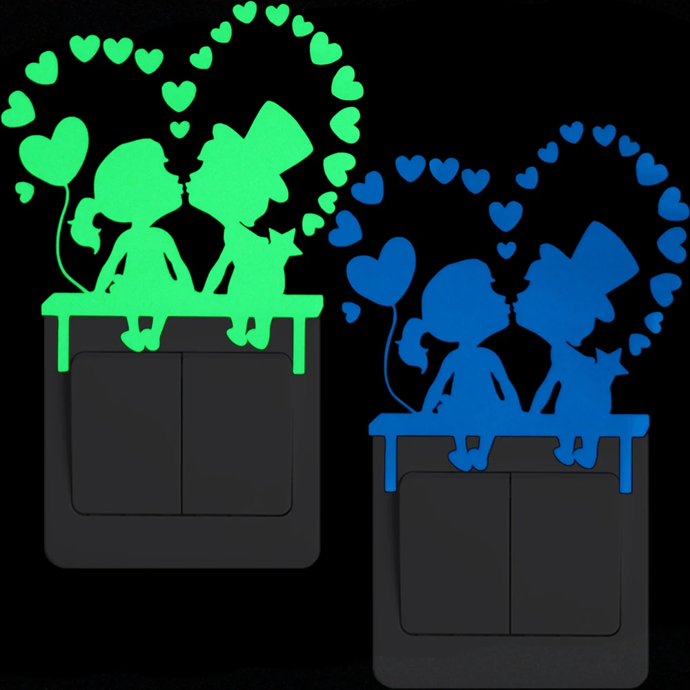 Romantic Kissing Lover Luminous Switch Sticker Glow in the Dark Hearts Wall Sticker Kids Room Decor Sticker Boy Girl Room Decals
Romantic Kissing Lover Luminous Switch Sticker Glow in the Dark Hearts Wall Sticker Kids Room Decor Sticker Boy Girl Room Decals