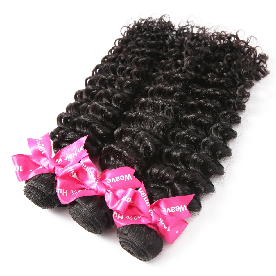 

Luvin Deep Wave 8- 30 Inch Malaysian Virgin Curly Weave Human Hair Bundles 3 Pcs/Lots 100% Unprocessed Raw Human Hair Extension No Shedding