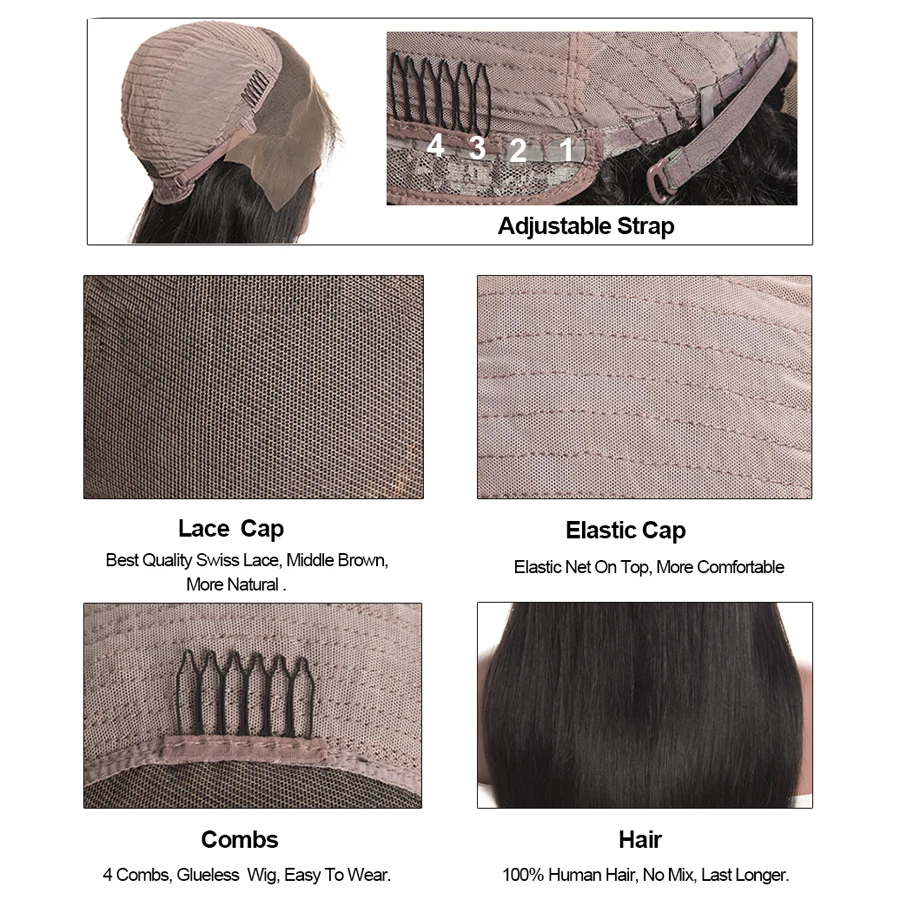 altMslynn Hair Lace Front Human Hair Wigs For Black Women Malaysian Body Wave Wig With Baby Hair 8-24 Pre Plucked Non Remy Hair
