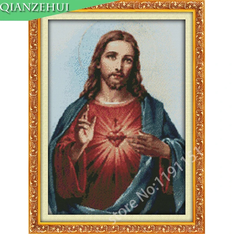 QIANZEHUI,Needlework,DIY Character Class Cross stitch,Sets For Embroidery kits, Sacred Heart Counted Cross-Stitching decorate
QIANZEHUI,Needlework,DIY Character Class Cross stitch,Sets For Embroidery kits, Sacred Heart Counted Cross-Stitching decorate