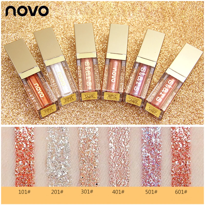 NOVO Brand Metal liquid Eye Shadow 6colors Long-Lasting Eyes Makeup shimmer Glitter Eyeshadow Waterproof Glitter Eyeshadow
NOVO Brand Metal liquid Eye Shadow 6colors Long-Lasting Eyes Makeup shimmer Glitter Eyeshadow Waterproof Glitter Eyeshadow