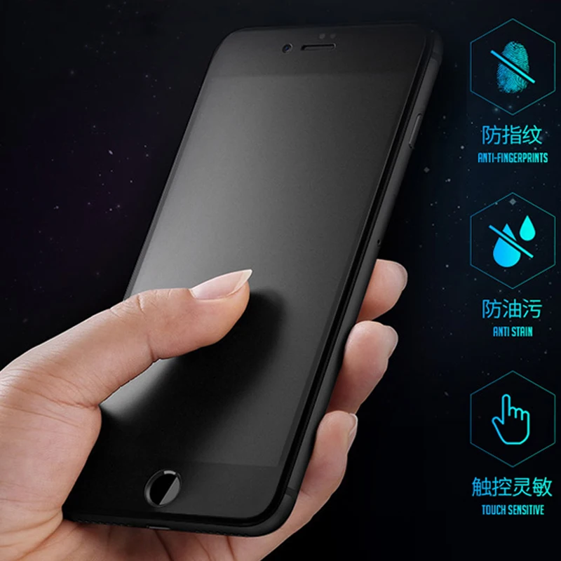 9H 2.5D Matte Frosted Full Cover Tempered Glass Screen Protector for iPhone X XS MAX XR 10 8 7 6s 6 Plus 7Plus Anti fingerprints
9H 2.5D Matte Frosted Full Cover Tempered Glass Screen Protector for iPhone X XS MAX XR 10 8 7 6s 6 Plus 7Plus Anti fingerprints