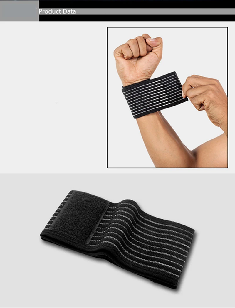 1 piece Elastic Sport Bandage Wristband hand Gym Support wrist brace Wrap Tennis Cotton Weat band Fitness Powerlifting (9)