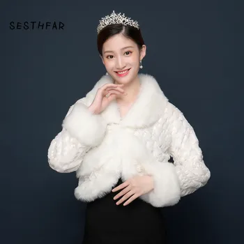 Long Sleeves Bolero Jacket Bridal Cape Faux Fur Wedding Wrap Bolero Sposa Girl Evening Party Shrugs Cheap
Long Sleeves Bolero Jacket Bridal Cape Faux Fur Wedding Wrap Bolero Sposa Girl Evening Party Shrugs Cheap