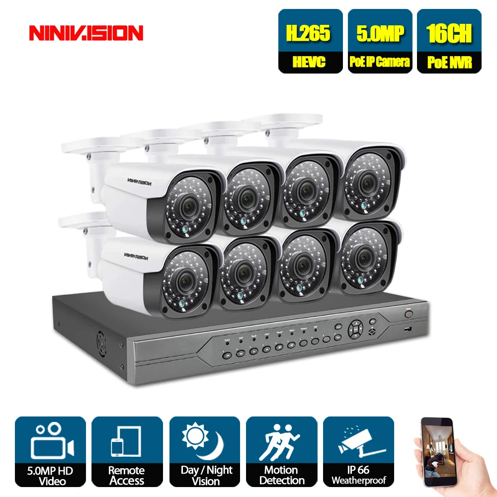 H.265 5MP CCTV Security Camera System 8CH 16CH POE NVR With IP Camera CCTV Kit Waterproof IP66 Video Surveillance System XMEye
H.265 5MP CCTV Security Camera System 8CH 16CH POE NVR With IP Camera CCTV Kit Waterproof IP66 Video Surveillance System XMEye