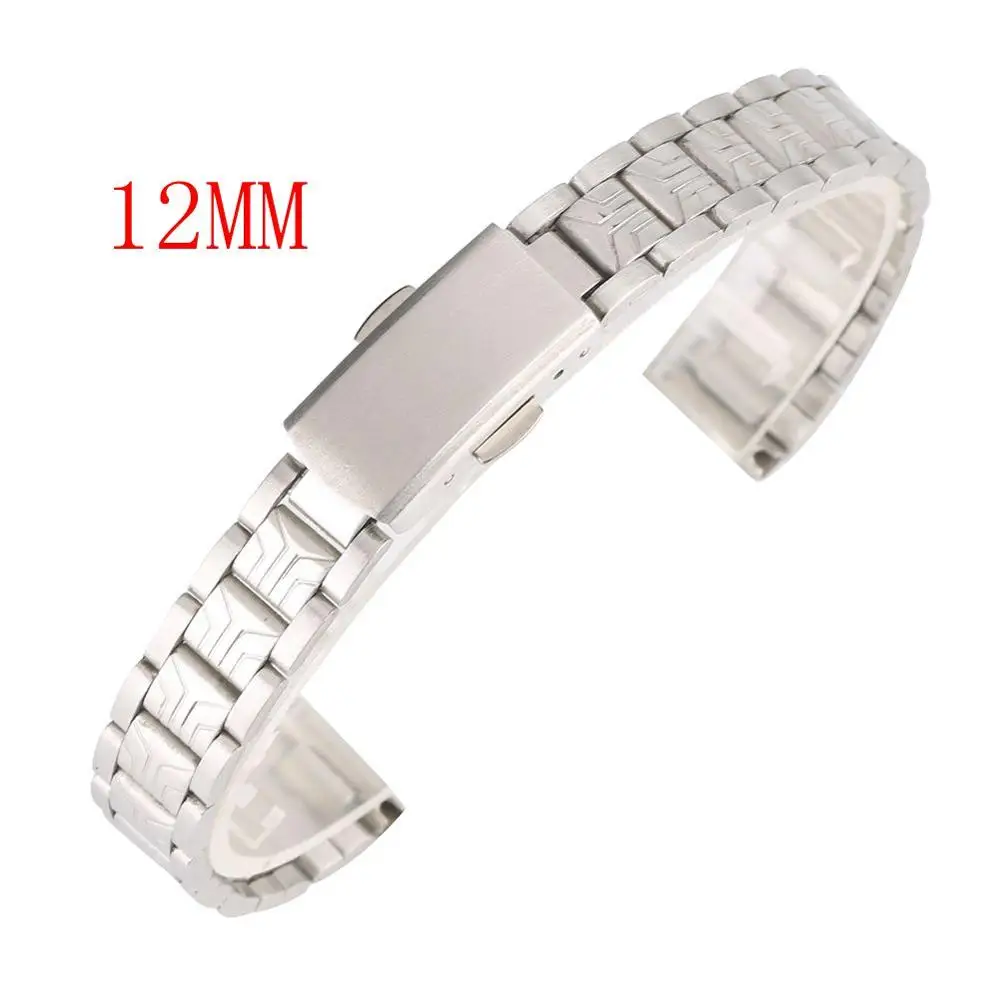 12MM Women's Small Watch Strap Silver Stainless Steel Watches Strap with Folding Clasp for Girls Replacement Watchband for Men
12MM Women's Small Watch Strap Silver Stainless Steel Watches Strap with Folding Clasp for Girls Replacement Watchband for Men