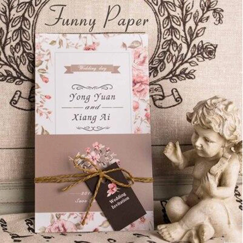 100Pcs /Lot Customized Vintage Style Handmade Personalized Wedding Invitations Cards Card +Envelope
100Pcs /Lot Customized Vintage Style Handmade Personalized Wedding Invitations Cards Card +Envelope