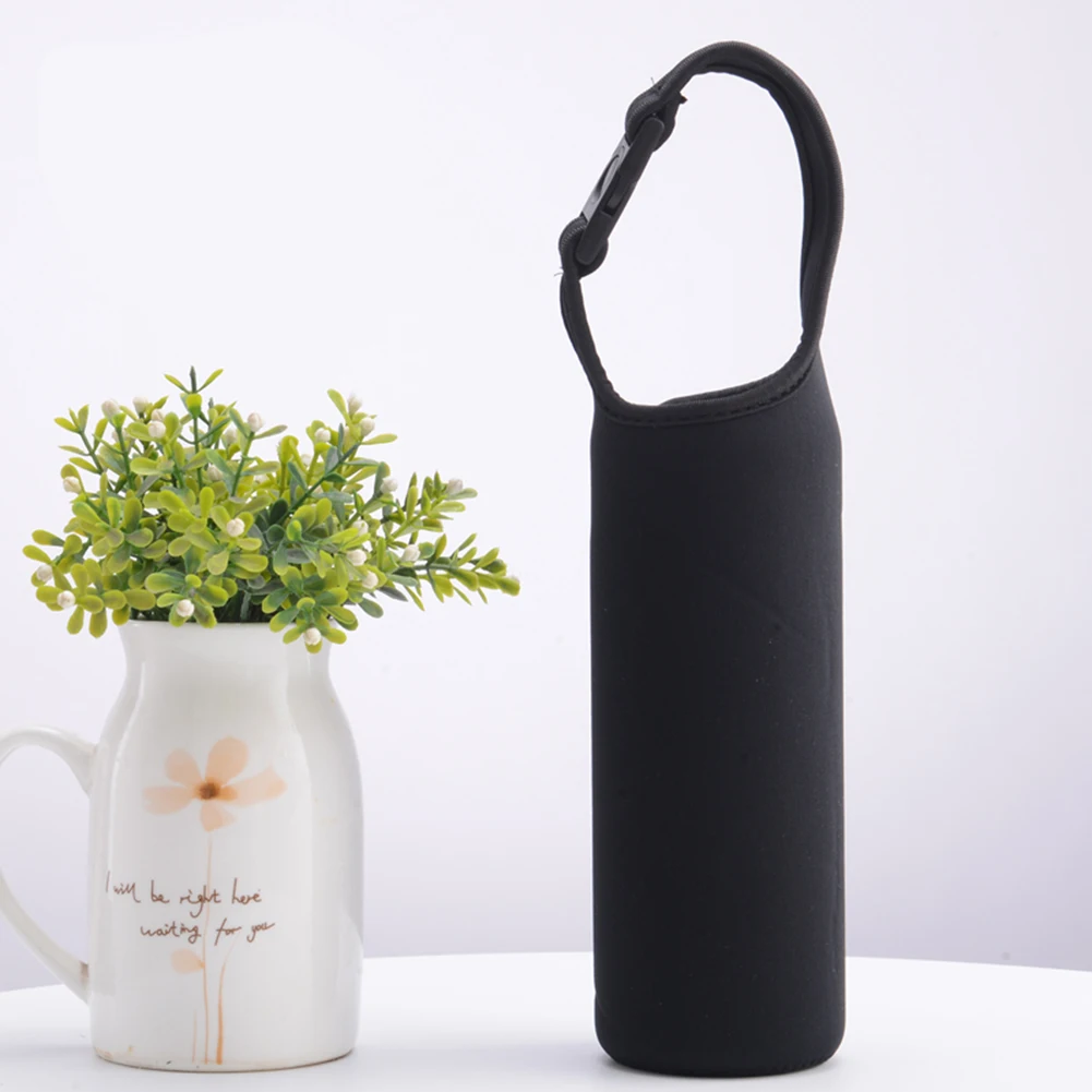 Water Bottle Bag Floral Neoprene Insulate Kettle Sleeve Pouch for Hiking Camping
