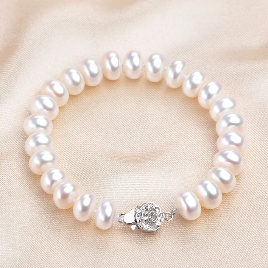 Fashion White Real Natural Pearl Bracelets For Women High Luster Freshwater Pearl Jewelry 925 Sterling Silver Strand Bracelet
Fashion White Real Natural Pearl Bracelets For Women High Luster Freshwater Pearl Jewelry 925 Sterling Silver Strand Bracelet