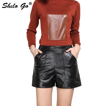 Leather Shorts Womens Spring Fashion sheepskin genuine Leather Shorts stretch high waist concise office OL shorts
Leather Shorts Womens Spring Fashion sheepskin genuine Leather Shorts stretch high waist concise office OL shorts