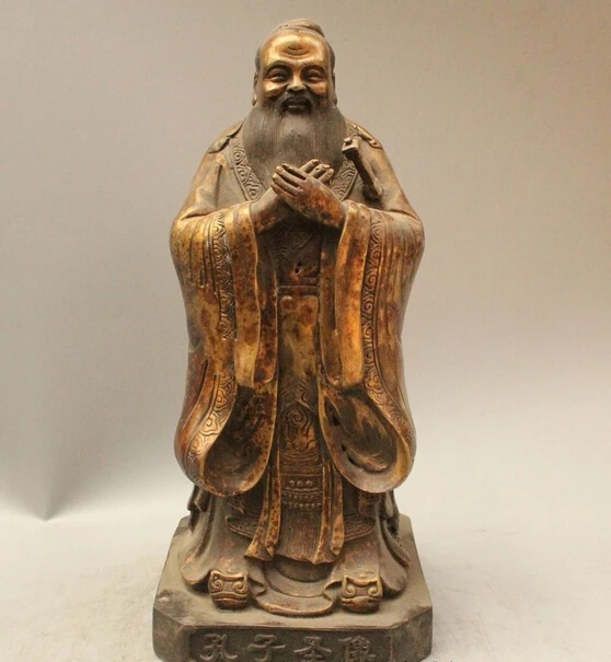 wholesale factory 12" Chinese Folk Copper Gild Stand Politician Confucian Confucius Statue
wholesale factory 12" Chinese Folk Copper Gild Stand Politician Confucian Confucius Statue