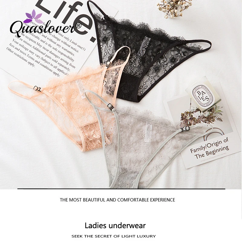 Quaslover Low Waist Sexy Panties Cotton Inner Underwear Women's Lace Transparent Lingerie Adjustable and Suitable Panty
Quaslover Low Waist Sexy Panties Cotton Inner Underwear Women's Lace Transparent Lingerie Adjustable and Suitable Panty