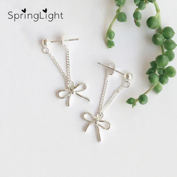 SpringLight Lovely Bowknot Earrings Real 925 Silver Fine Jewelry Minimalist Elegant Long Drop Earrings for Women Party Girl Gift
SpringLight Lovely Bowknot Earrings Real 925 Silver Fine Jewelry Minimalist Elegant Long Drop Earrings for Women Party Girl Gift