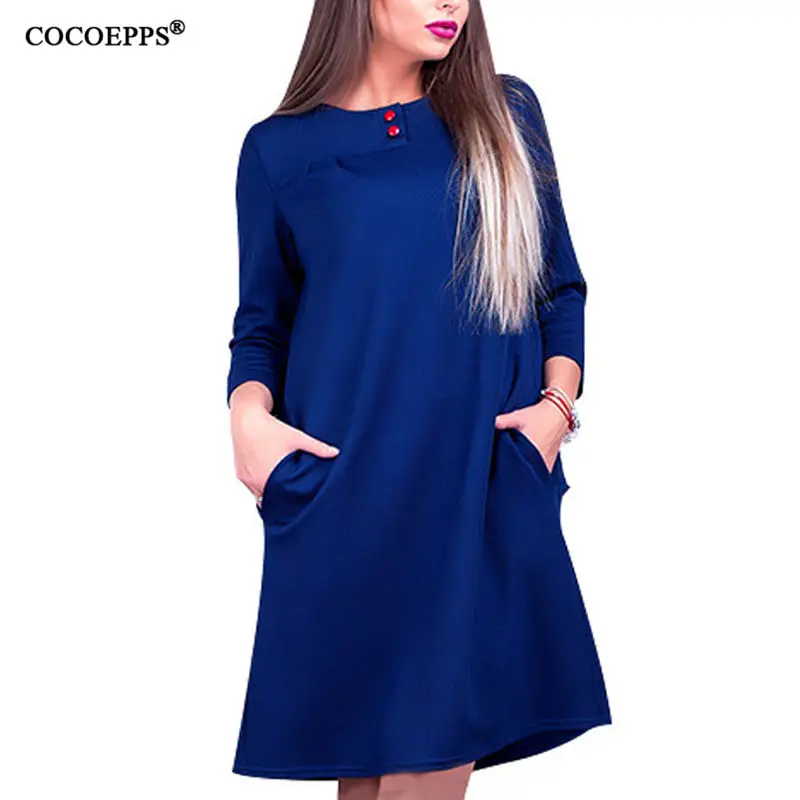 Elegant Loose Big Size Summer Dress Casual Plus Size Solid Button Women Dress New Large Sizes Wrist Sleeve Blue Femme Vestidos
Elegant Loose Big Size Summer Dress Casual Plus Size Solid Button Women Dress New Large Sizes Wrist Sleeve Blue Femme Vestidos