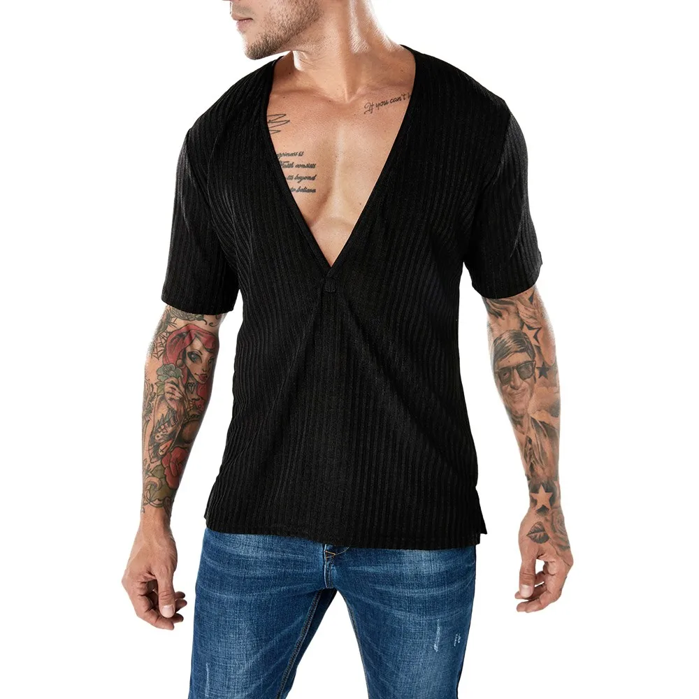 2019 new style hot salesFashion Men's Casual Slim Short Sleeve Deep V T Shirt Muscle Top Blouse high quality sales 2019
2019 new style hot salesFashion Men's Casual Slim Short Sleeve Deep V T Shirt Muscle Top Blouse high quality sales 2019