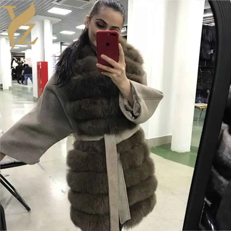Full Pelt Real Fox Fur Coat Long Fashion Slim Wool Jackets Women Winter Overcoats Luxurious Sable Color Fox Furs Woollen Coat
Full Pelt Real Fox Fur Coat Long Fashion Slim Wool Jackets Women Winter Overcoats Luxurious Sable Color Fox Furs Woollen Coat
