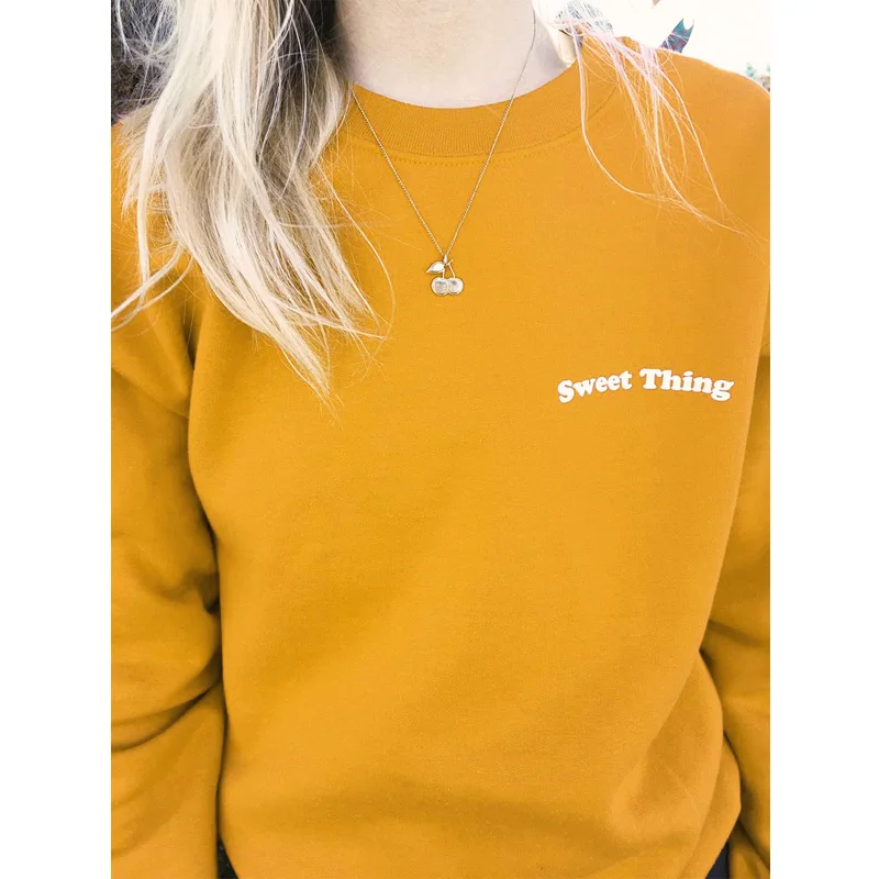 Sweet Thing Sweatshirts Casual Women's Apparel Long Sleeve Tumblr Letter Print Jumper Hoodies New Autumn Hipster Grunge Pullover
Sweet Thing Sweatshirts Casual Women's Apparel Long Sleeve Tumblr Letter Print Jumper Hoodies New Autumn Hipster Grunge Pullover