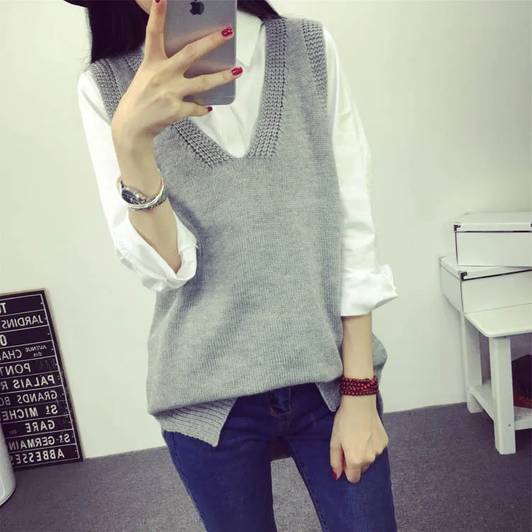 2019 new arrive knit sweater vest winter hot sale long paragraph loose V-neck split women pullovers 17085
2019 new arrive knit sweater vest winter hot sale long paragraph loose V-neck split women pullovers 17085