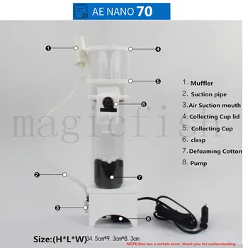 Reef Skimmer NANO 70 Aquarium Filter Seawater coral skimmer protein separation Small cylinder protein separator
Reef Skimmer NANO 70 Aquarium Filter Seawater coral skimmer protein separation Small cylinder protein separator