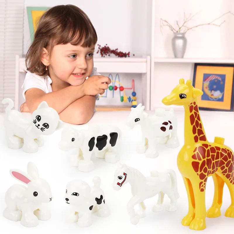 8pcs Animals Large Particle Building Block compatible legoings Duplos Cattle Sheep Cat Dog Horse Giraff Models Toys for Children
8pcs Animals Large Particle Building Block compatible legoings Duplos Cattle Sheep Cat Dog Horse Giraff Models Toys for Children